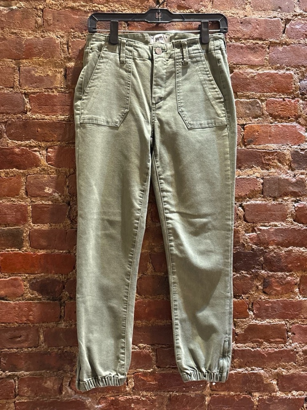 Paige Mayslie Jogger Olive Green Casual Utility Pants size 26